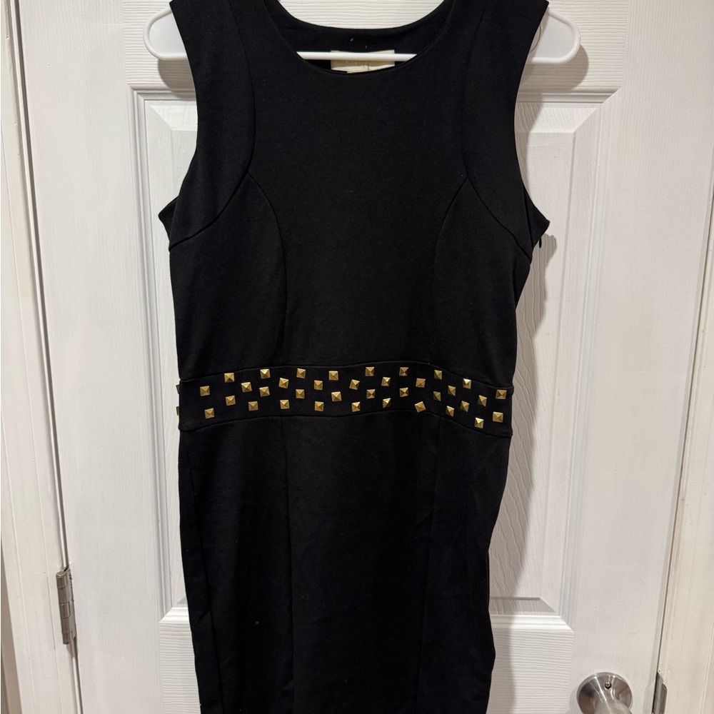 Nicki Minaj Black Mini Dress with Gold Studs